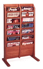 Oak Freestanding Magazine Rack Series -- 14 Pocket Magazine Rack
