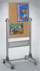 30"W x 40"H Porcelain/Cork Reversible Board