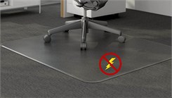 36" x 48" Rectangular Anti-Static .14" Thick Studded Vinyl Chair Mat w/ Beveled Edge - Other Sizes Available