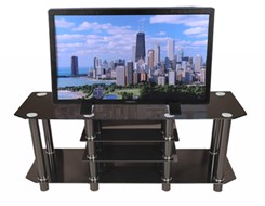 60" Dynasty All Black Large Glass Stand