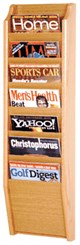 Oak Magazine Wall Rack Series -- 7 Magazine Pocket Wall Rack