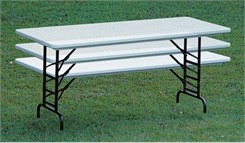 Adjustable Height 24" x 48" Resin Folding Table in 6 Colors! Other Sizes Available.
