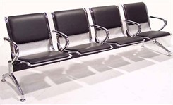 Beam Seating w/Vinyl Padded Seating Inserts - 2-Seater w/Table 