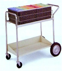Deluxe Basket & Shelf Mail Cart