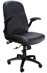 Big & Tall Pivot Leather Arm Chair w/Inflatable Lumbar - 450 lb. Capacity
