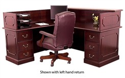 Franklin Traditional Dark Cherry Veneer Reception Desk