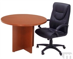 42� Round Cherry Veneer Conference Table