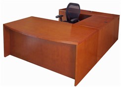 Cherry Veneer Conference U-Shaped Desk