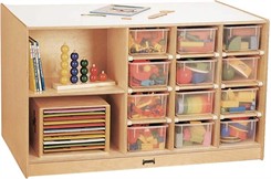 Double-Sided Mobile Classroom Storage Cabinet