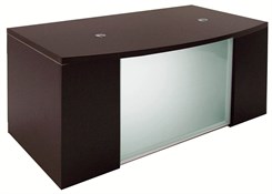 Glass Front Mocha Conference Desk