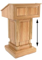 Counselor Power Lift Height Adjustable Solid Wood Lectern