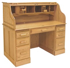 Deluxe Solid Oak Roll Top Desk