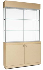 Display Case with Locking Storage Base