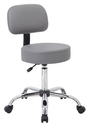 Doctor's Stool w/Backrest and 21" to 27" Seat Height