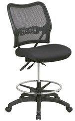 Air Grid Back Drafting Stool w/ Dual Function Control and 21" to 26" Seat Height