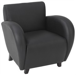 Office Star Eleganza-Black Eco Leather Club Chair
