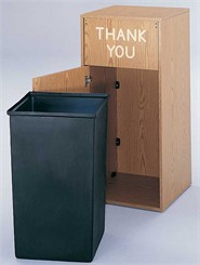 Flat Top Waste Receptacle with Plastic Liner