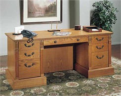 Genuine Oak Traditional Executive Desk