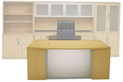 Glass Front Maple Conference Desk 