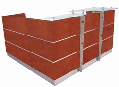 Glasstop Cherry Reception L-Desk