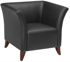 Office Star SL15 Series Black Leather Club Chair 