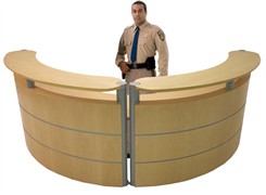 Half Round Wood Reception Desk in 2 Finishes
