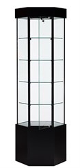QuickShip Hexagonal Tower Display Case with Base