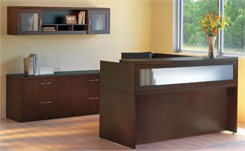 Reception Desk with Textured Glass Panel