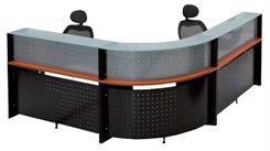 L-Shaped Glass Top Reception Desk