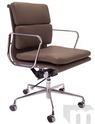 Leather Soft Pad Management/Conference Chair in Taupe