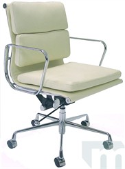 Leather Soft Pad Management/Conference Chair in White