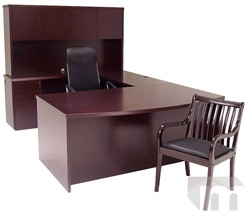 Mahogany Veneer Conference U-Shaped Desk
