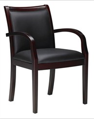 Bent Arm Leather Guest Chair