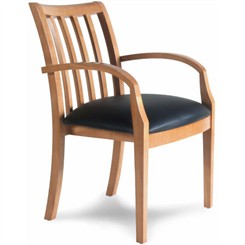 Mercado Slat Back Leather Guest Chair