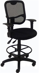 Mesh Back Ergonomic Drafting Stool w/ 23-1/2" to 28" Seat Height