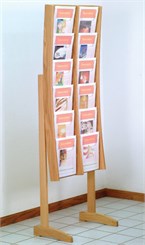Modern Oak & Acrylic Magazine Display Rack