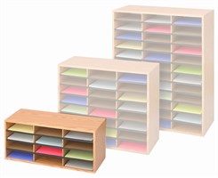 Economy Oak Finish Literature Organizers-- 12 Pocket Organizer