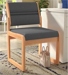Oak Reception Chair Value Series - Armless Chair