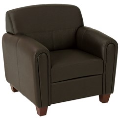 Office Star Pillar - Espresso Faux Leather Club Chair