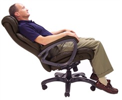 Reclining Leather Executive Chair in Black or Espresso Brown