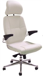 Romana Office Chair in White or Black Leather