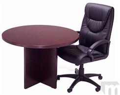 42" Round Mahogany Veneer Conference Table