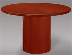 Radiant Sunburst Patterned Cherry Veneer Round Tables