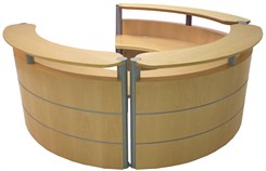 3/4 Round Wood Reception Desk