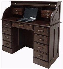 Solid Oak Roll Top Laptop/Notebook/Tablet Desk