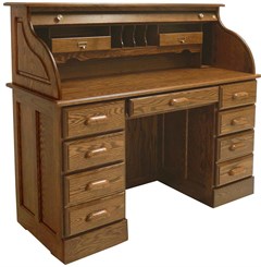 Solid Oak Roll Top Desk