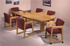 Solid Oak Curved End Conference Table