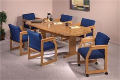 Solid Oak Octagonal Conference Tables