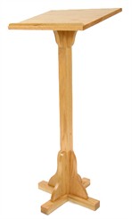 Solid Red Oak Pedestal Speaker's Stand with Large Surface