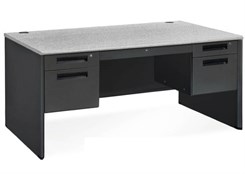In Stock Steel Panel End Desks - 60"W Double Pedestal Desk
